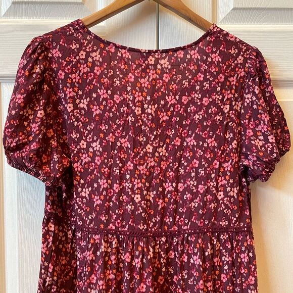 Pink and Purple Paisley Peasant Dress Size M NEW - Picture 5 of 5